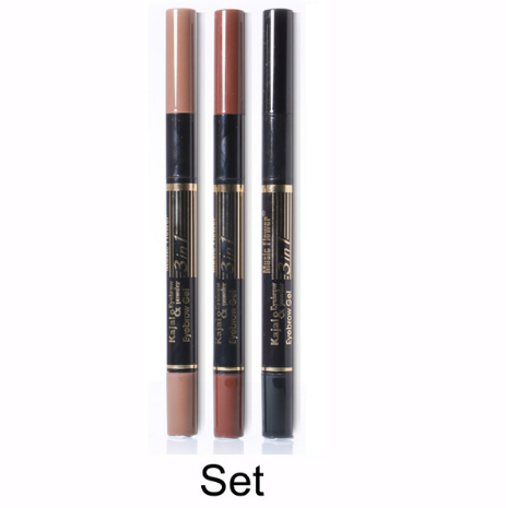 Music Flower Brand Eye brow Makeup Set Eyeliner+Eyebrow Powder+Eyebrow Brush Long-lasting Waterproof Quick Dry Comestic Tools - Korvel