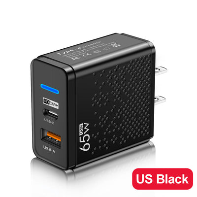 Premium Blue LED USB+PD Type-C Mobile Phone Charger