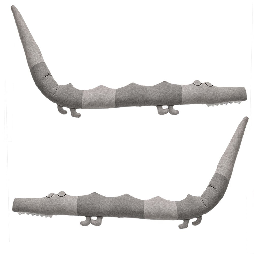 Soft Crocodile Plush Pillow - Bed Rails Crib Bumper Animal Shape Nursery Cradle Decor, Best Gift For Baby Toddler and Children - Korvel