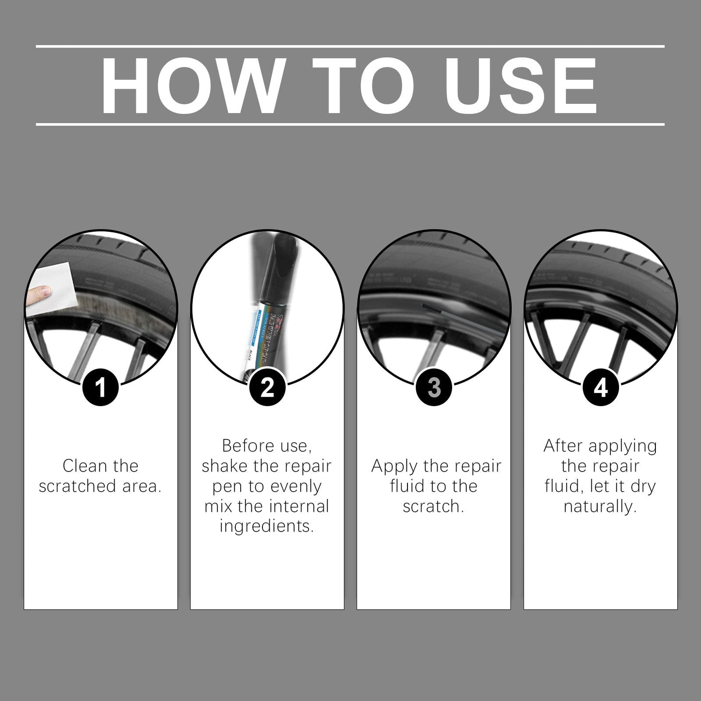 Black Car Wheel Scratches Repair Pen Car Paint Scratches Scratches Decontamination Repair Paint Pen - Korvel
