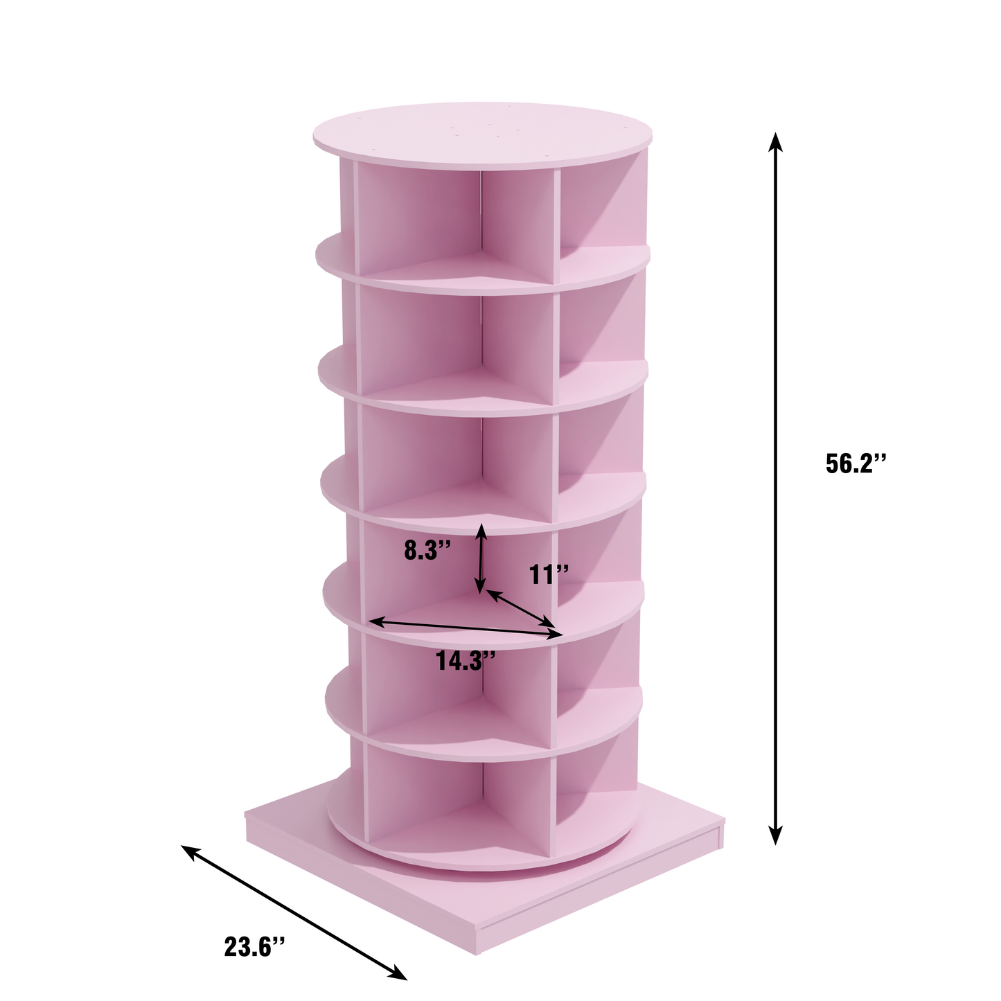 Pink 360 Rotating shoe cabinet 6 layers - Korvel