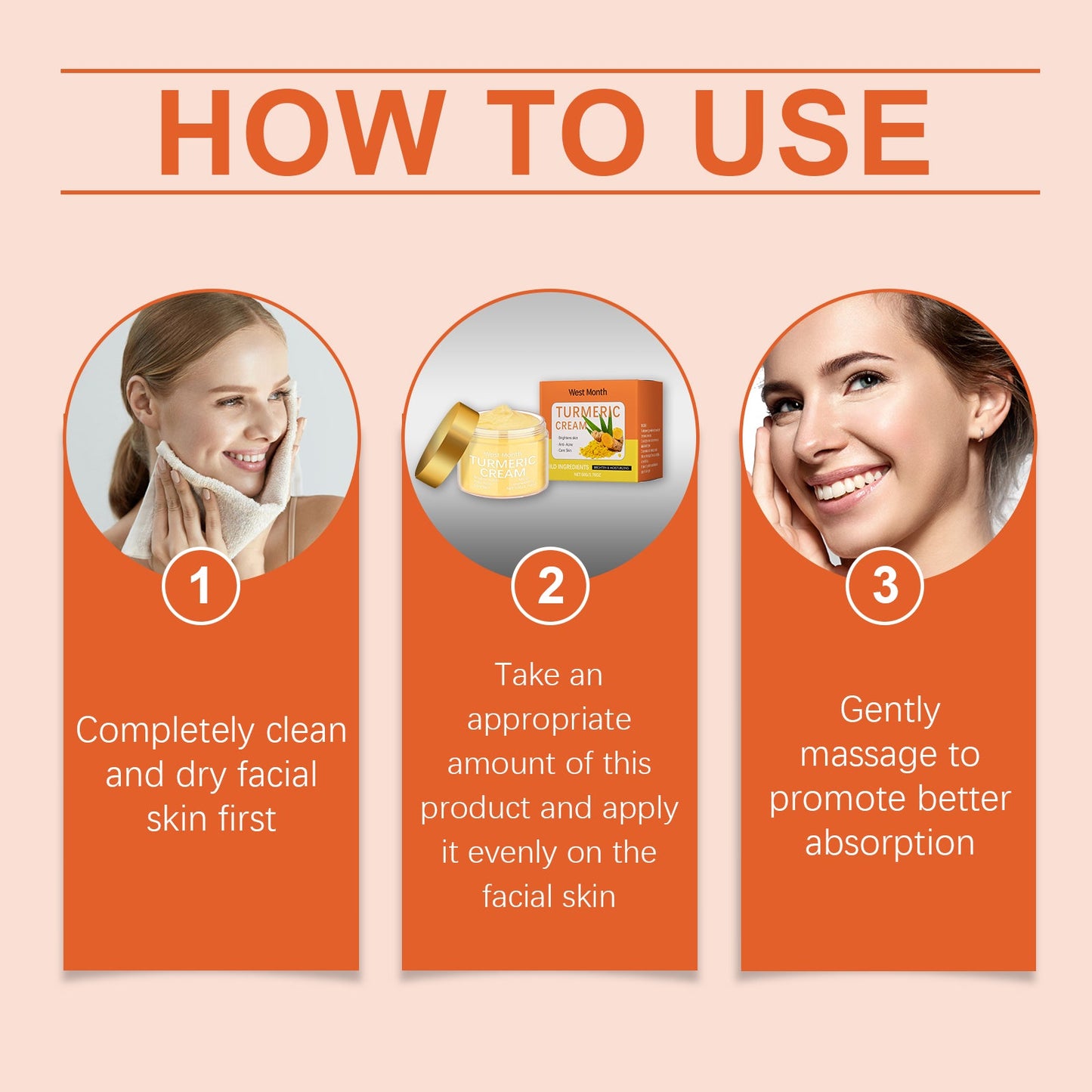 Turmeric Moisturizing Face Cream, Brightening, Hydrating, Nourishing And Moisturizing Skin Daily Gentle Care - Korvel