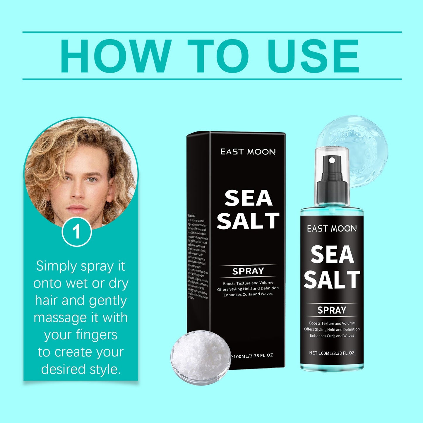 Sea Salt Curling Spray Long Lasting Styling Elastic Hair Conditioner Hair Spray For Lazy And Refreshing Hair Spray - Korvel
