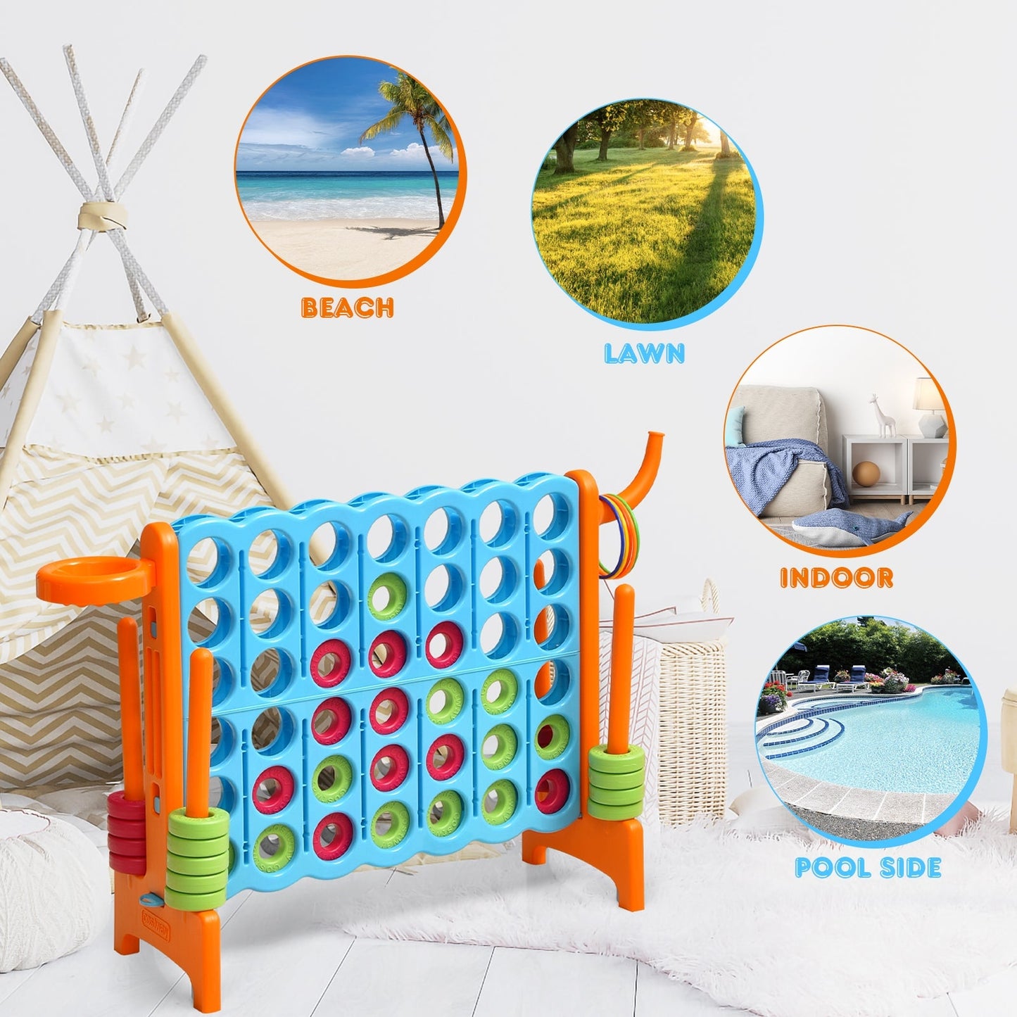2.5ft 4-to-Score Giant Game Set - Orange