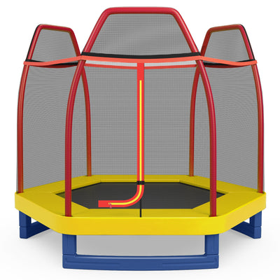7 Feet Kids Recreational Bounce Jumper Trampoline - Red