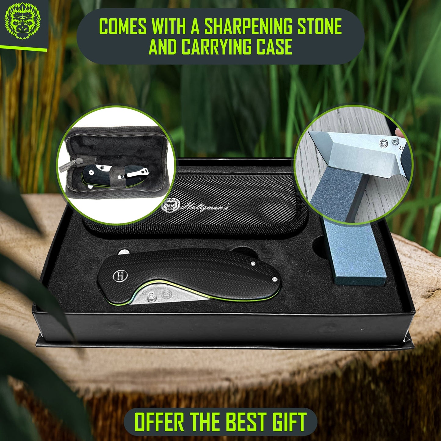 The Ultimate Pioneer Folding Pocket Knife Gift Set for Adventurers (Silver & Green) - Korvel