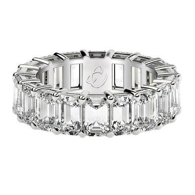 Emerald Cut Lab Grown Diamond Eternity Ring in 14k White Gold