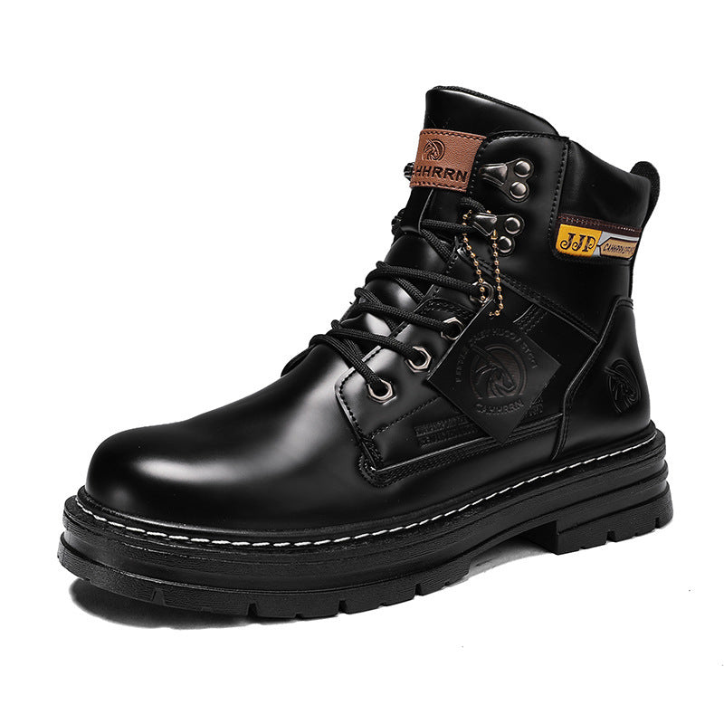 Men's Lace-up Outdoor Work Boots - Trendy Casual Style