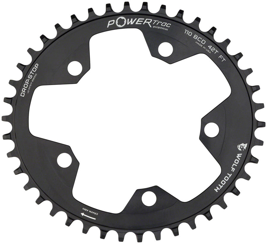 Chaîne de plateau elliptique Wolf Tooth 110 BCD - 38t Noir