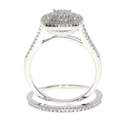 Bague de fiançailles en argent sterling avec zircon cubique véritable