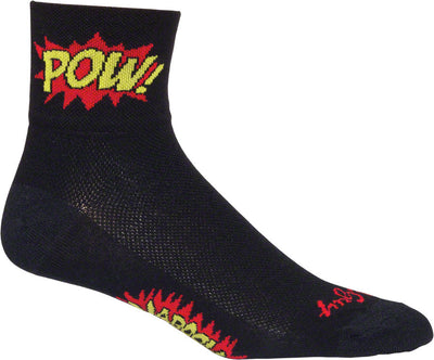 Calcetines SockGuy Classic Boom Pow - 3" Negro Pequeño/Mediano