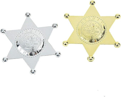 Insigne de shérif en plastique de 2,5" - Pack de 12
