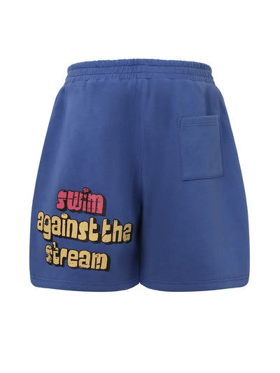 Men's Letter Drawstring Jogger Shorts