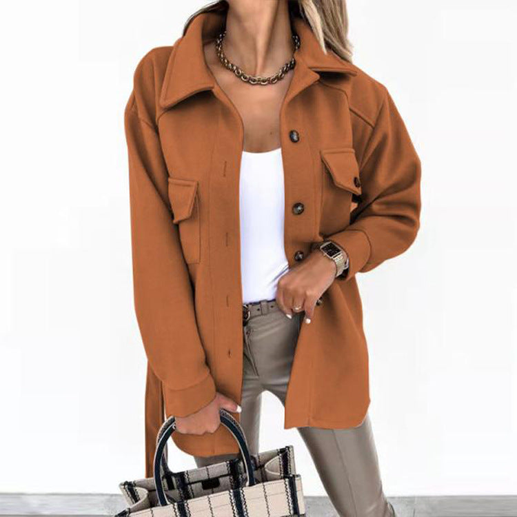 Chaqueta Elegante con Solapa y Cinturón para Mujeres - Abrigo Casual de Primavera Otoño