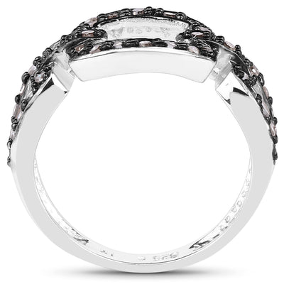 Bague en argent sterling avec diamant champagne de 0,32 carat