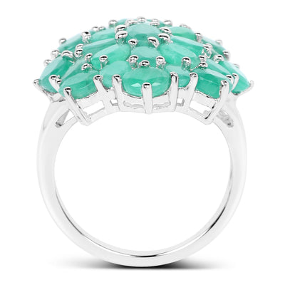 Bague de fiançailles en émeraude véritable de 5,88 carats en argent sterling .925