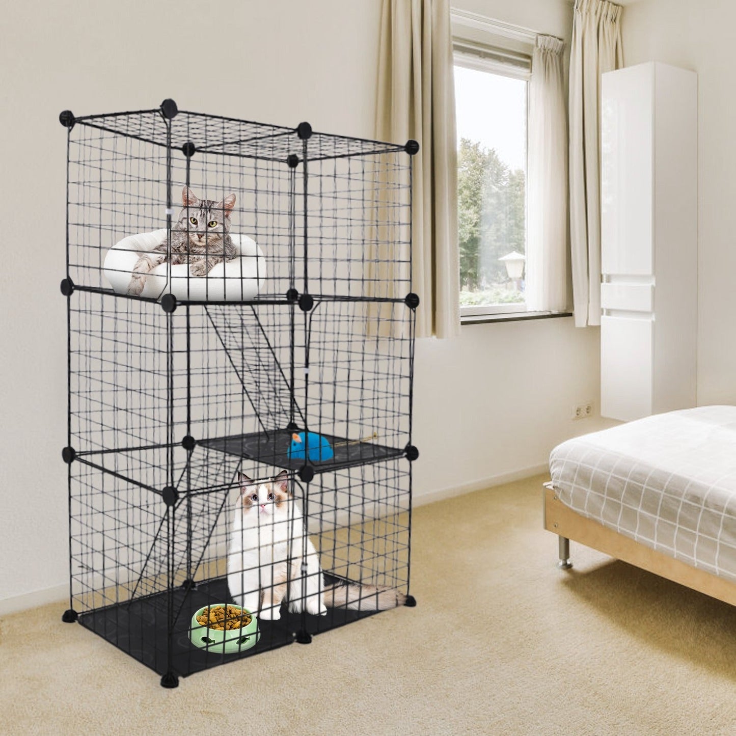 GBruno Parque para Gatos de 3 Niveles - Elegante y Espacioso