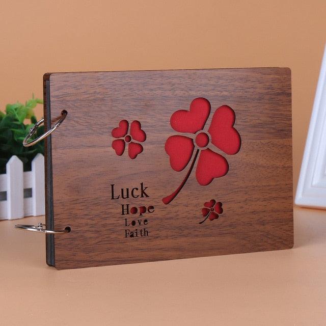 Album photo en bois fait main de 8 pouces - Souvenir personnalisé