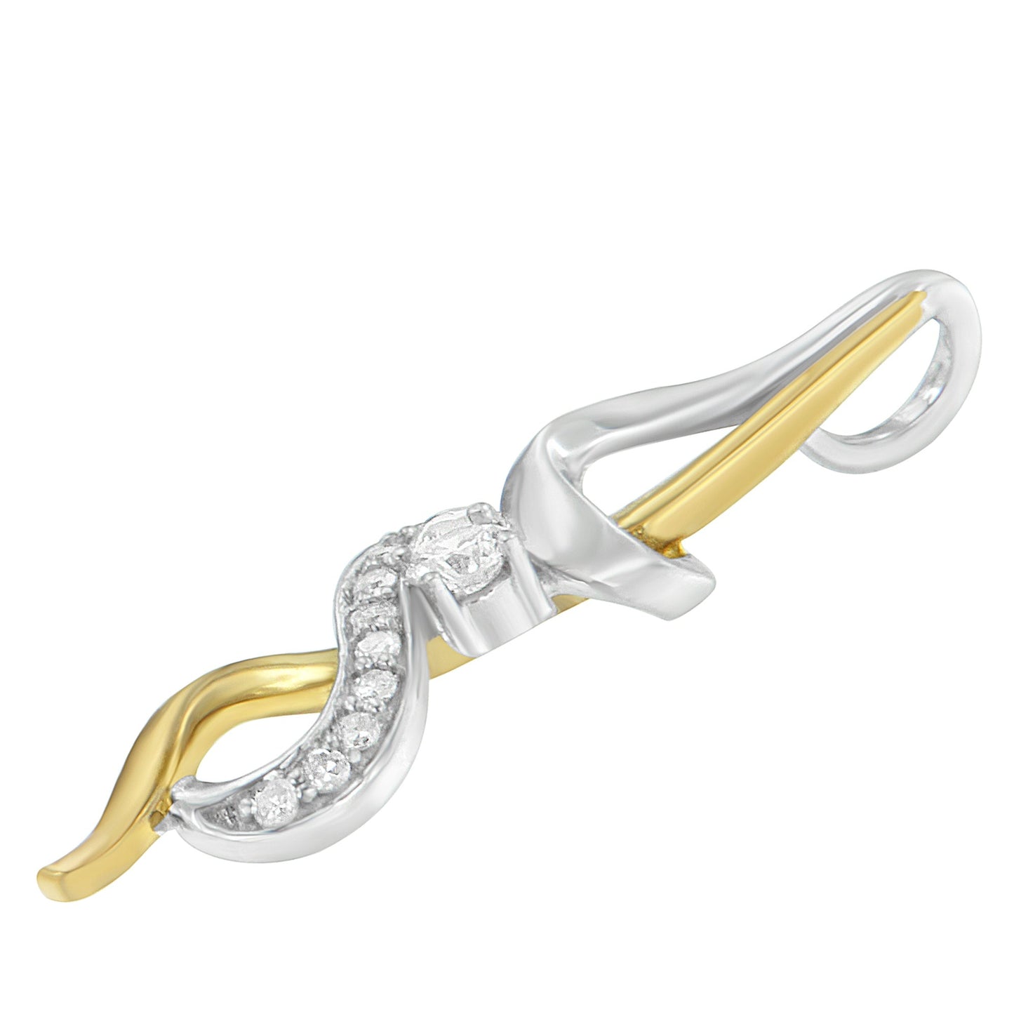 Collar con colgante entrelazado en espiral de diamante de oro bicolor de 10K Espira