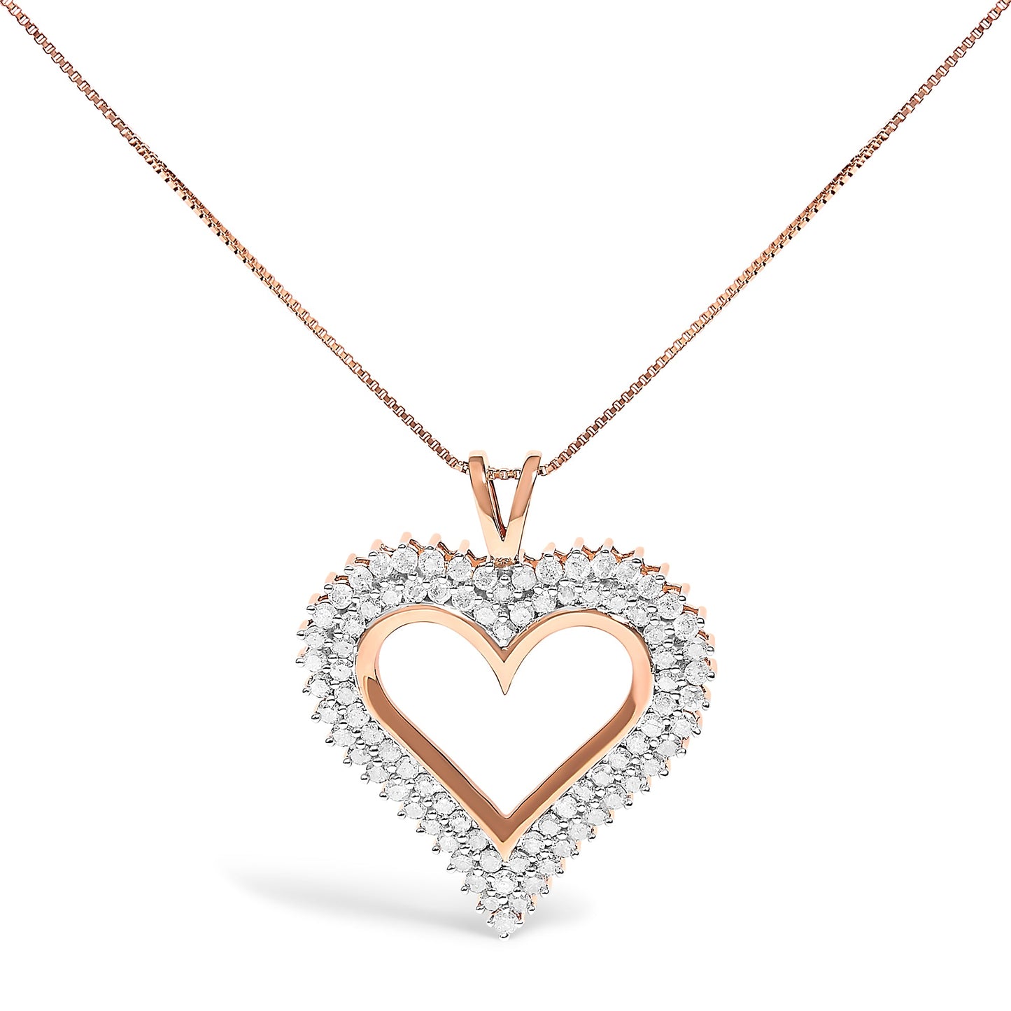 Pendentif en cœur en diamant en argent sterling 0,925 Cttw