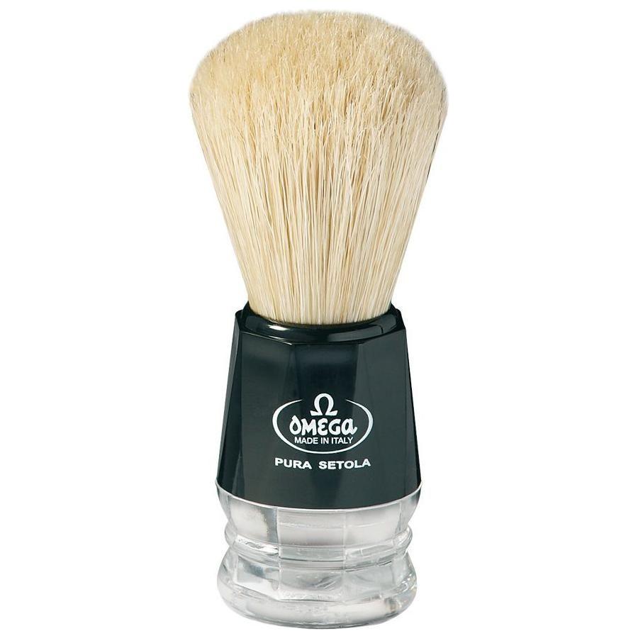 Brocha de Afeitar de Cerda Omega con Mango de Acrílico Negro #10019