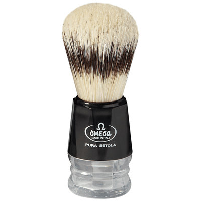Omega Pure Bristle Shaving Brush - Black Handle