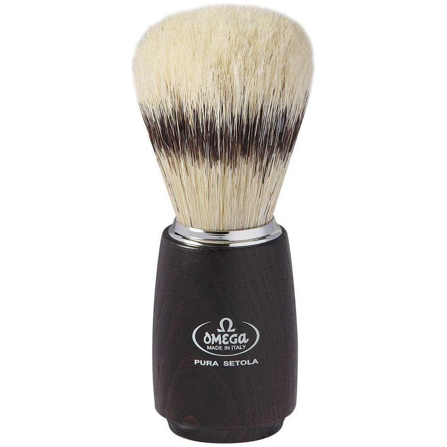 Omega Banded Boar Shaving Brush - Dark Ash Wood #11712