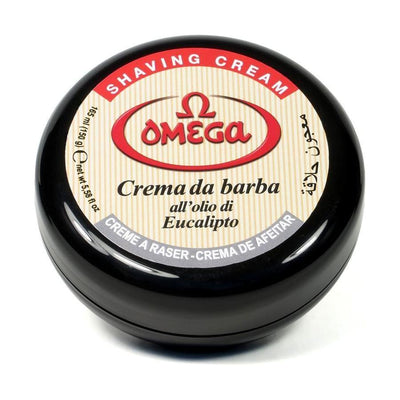 Omega Eucalyptus Shaving Cream in Black Bowl - 5.2 Oz