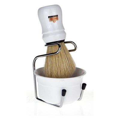 Omega Shaving Set Om49.18: Bristle Brush & White Crucible