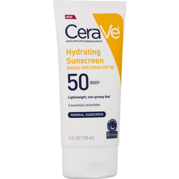 CeraVe Hydrating Mineral Sunscreen Body Lotion - SPF 50 - 5 Fl Oz