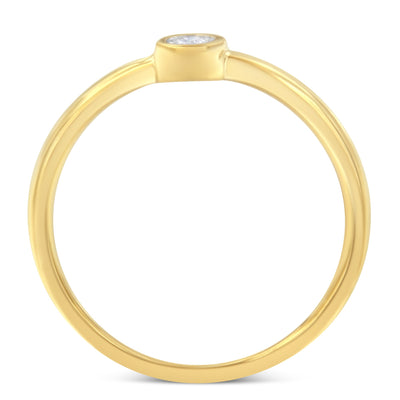Anillo de Diamante con Montura Milagrosa de Plata Esterlina Baño de Oro de 14K - Talla 6