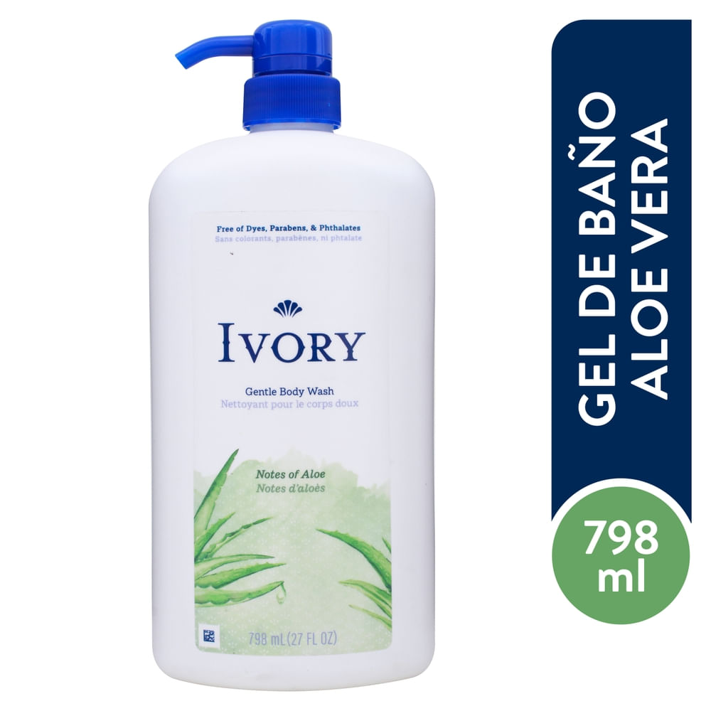 Jabón Corporal Ivory® – Suave y Gentil – Aroma a Aloe – 27 oz