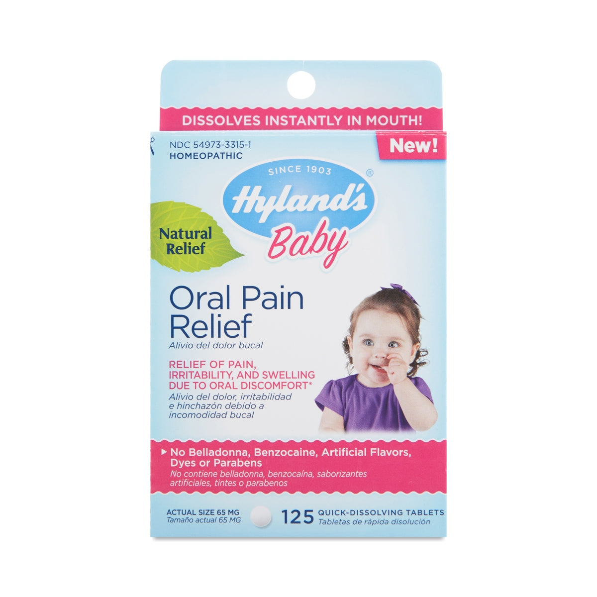 Hyland's Naturals Baby Oral Pain Relief, Diurno, 125 Contenido