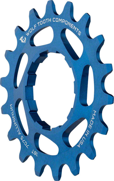 Wolf Tooth Single Speed Aluminum Cog - 18t for 3/32" Chains - Blue