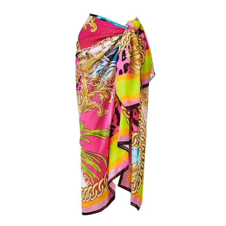 Cartoon print contrasting one-piece swimsuit set for women - Korvel