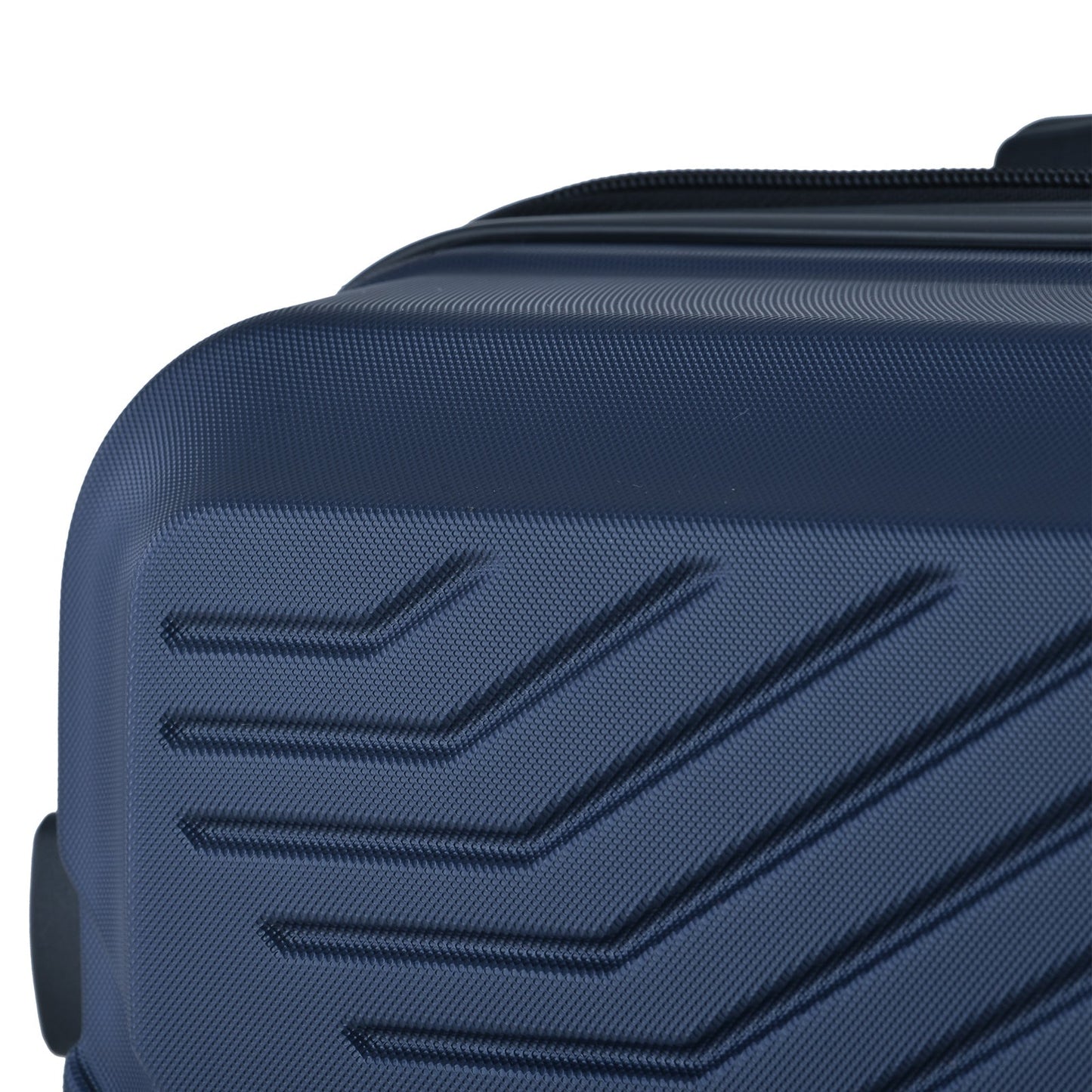 3 Piece Luggage Sets ABS Lightweight Suitcase with Two Hooks, Spinner Wheels, TSA Lock, (20/24/28) Navy - Korvel