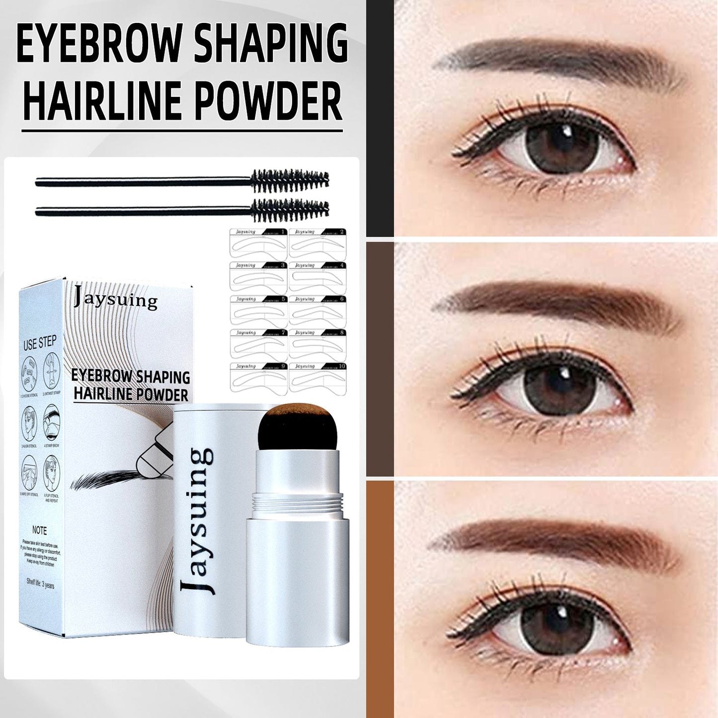 Jaysuing Eyebrow Printing Set Eyebrow Powder Hairline Retouching Eyebrow Shape Portable Hairline Eyebrow Repair Shadow Powder - Korvel