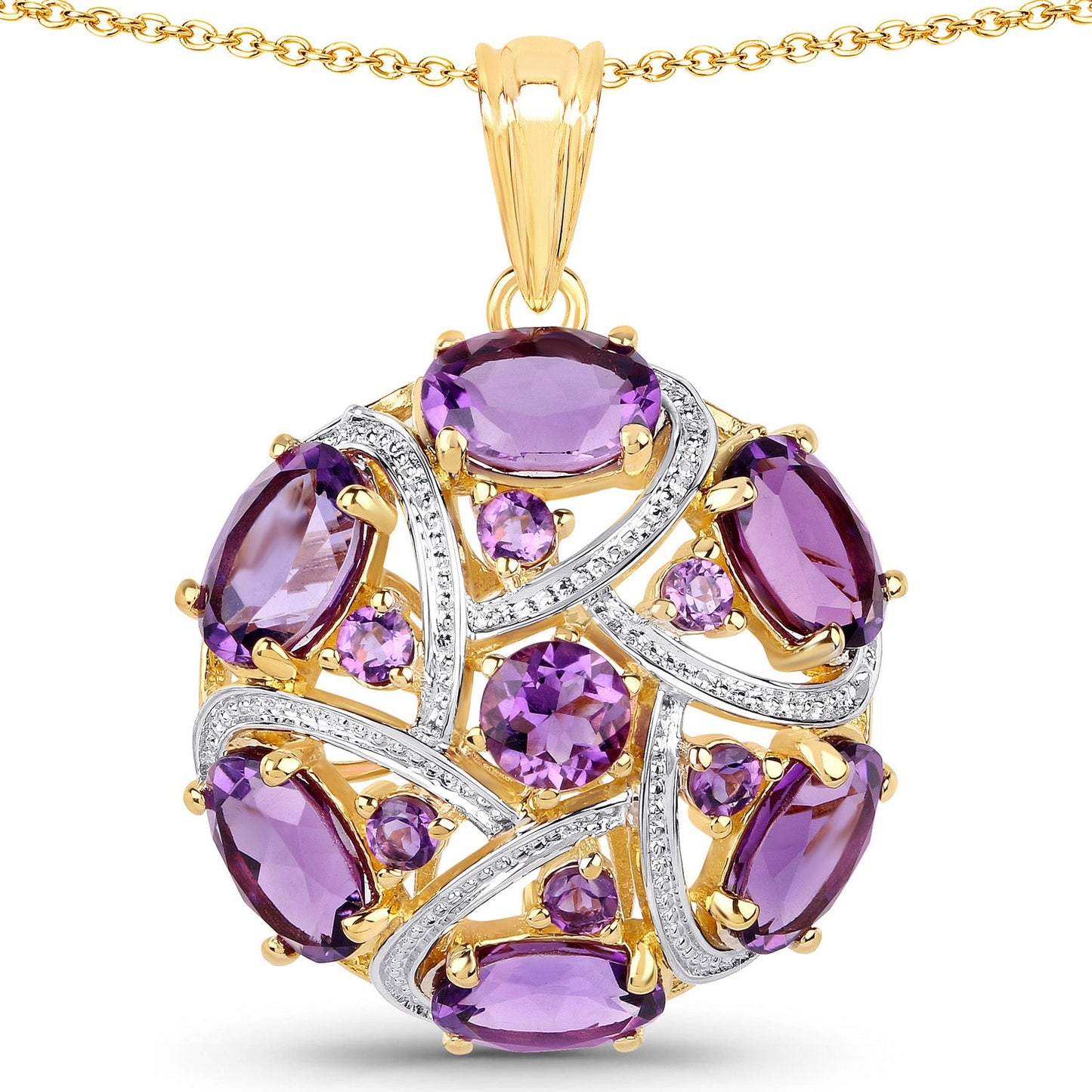 Colgante de Amatista Genuina de 7.69 Quilates en Plata Esterlina .925