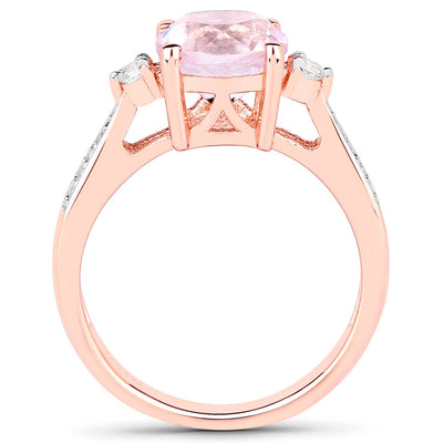 2.73 Carat Kunzite and White Topaz Sterling Silver Ring