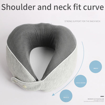 U Shaped Pillow Memory Cotton Can Store Travel Pillows, Nap Pillows, Neck Protection Pillows, Portable Neck Pillows - Korvel