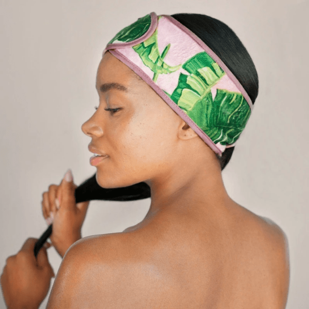 KitSch Bandeau en Microfibre avec Design de Feuilles de Palmier