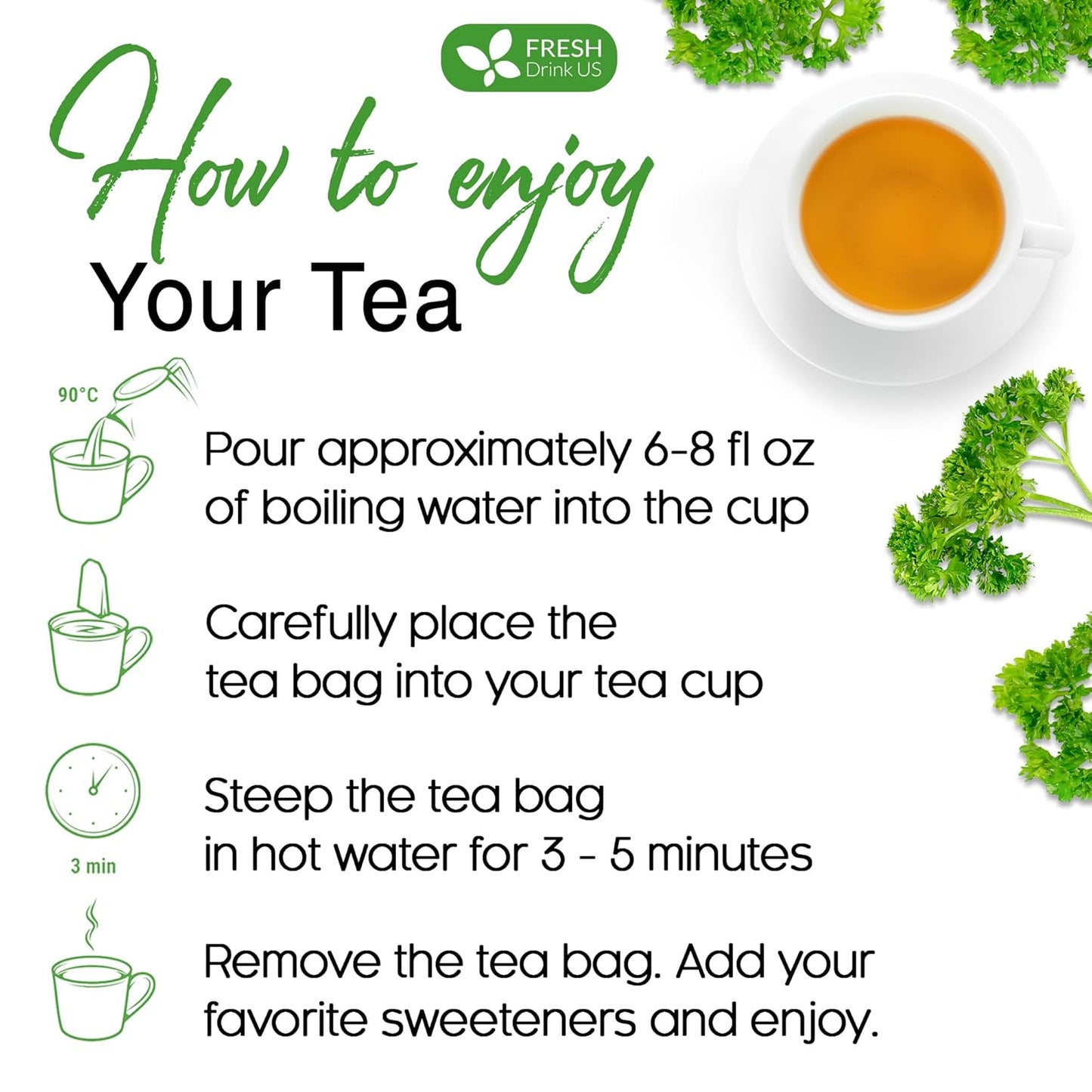 Premium Parsley Leaf Tea Bags - 100% Natural & Pure