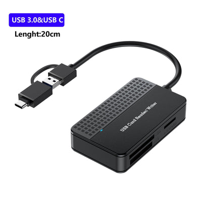 USB 3.0 Four in One USB 3.1 CF SD TF MS Memory Card/DSLR Camera Card Reader Type-c - Korvel
