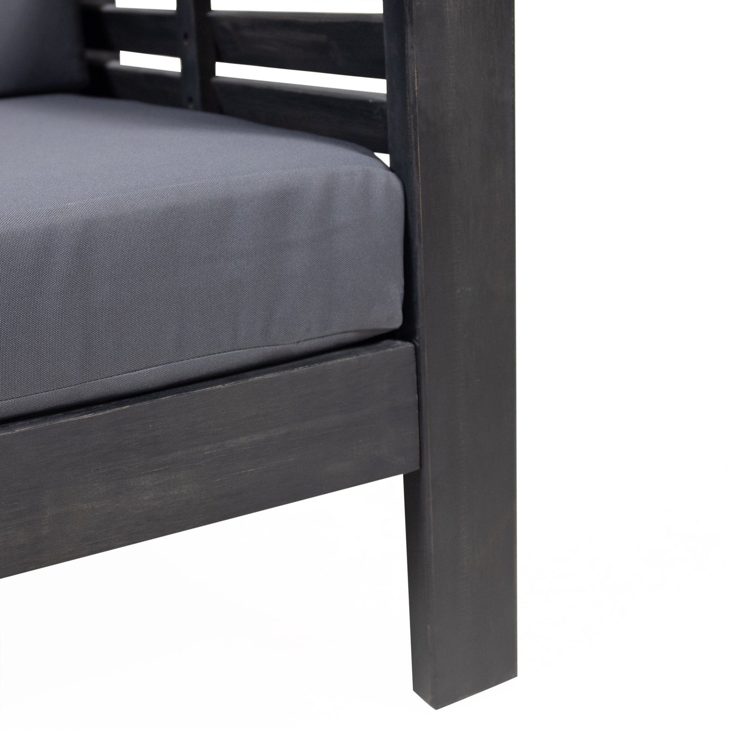 Ensemble de 2 chaises de club en bois d'acacia d'extérieur avec coussins