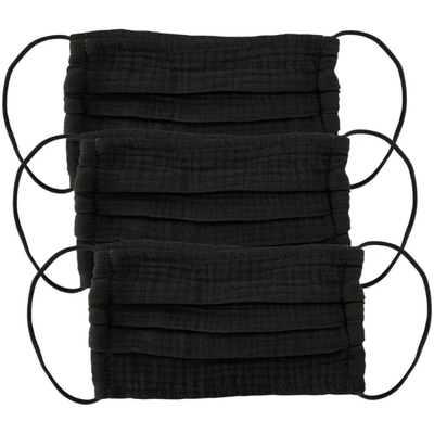 KitSch Black Cotton Face Masks - 3 Pack