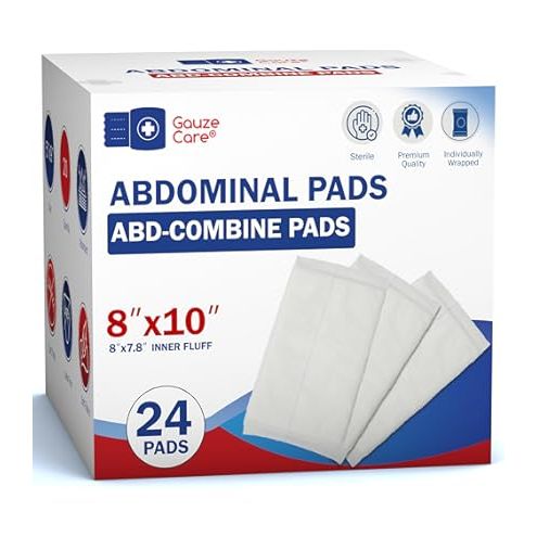 Compresses abdominales Curity, stériles, 8" x 10" (paquet de 18)
