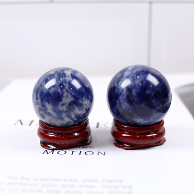 Natural crystal ball polished crystal crafts Blue-vein stone sodalite Wish ball ornament - Korvel