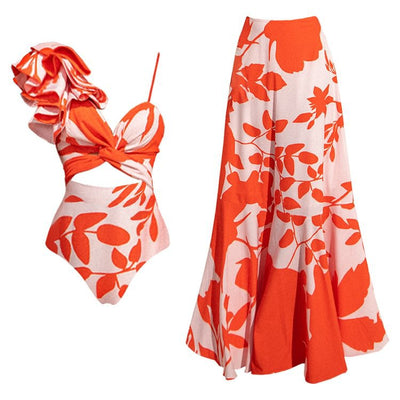 Elegant Single Shoulder One-Piece Swimsuit