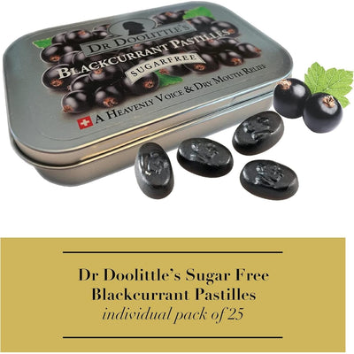 Dr Doolittle's Blackcurrant Sugarfree Pastilles - 25 Count