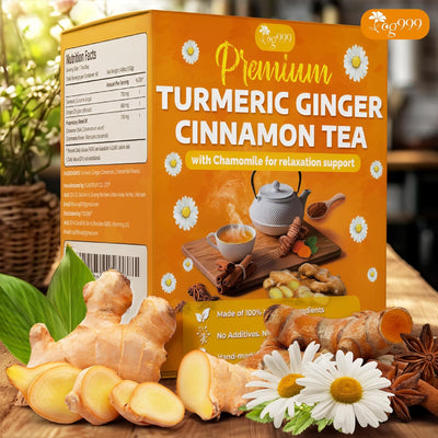 Premium Turmeric, Ginger, Cinnamon & Chamomile Tea Bags